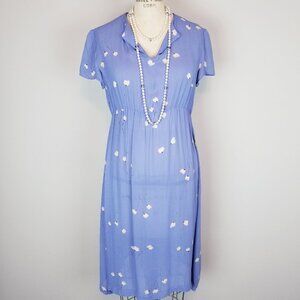 Vintage 1940's Hand Made Sky Blue Printed Day Dress